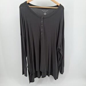 American Eagle Soft & Sexy Ribbed Henley Tunic Sz XL Oversized Stretch Comfy